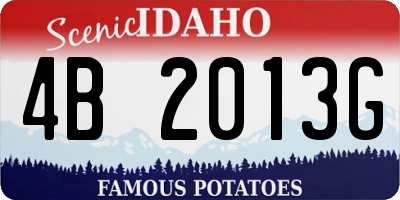 ID license plate 4B2013G