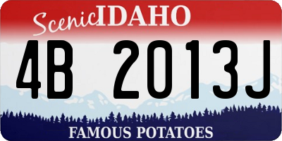 ID license plate 4B2013J