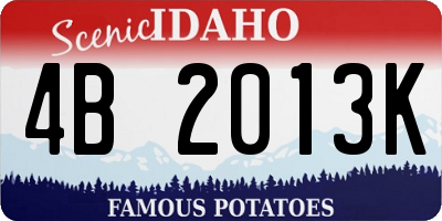 ID license plate 4B2013K