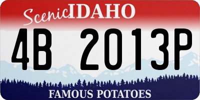 ID license plate 4B2013P