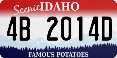 ID license plate 4B2014D