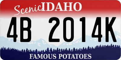 ID license plate 4B2014K