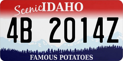 ID license plate 4B2014Z
