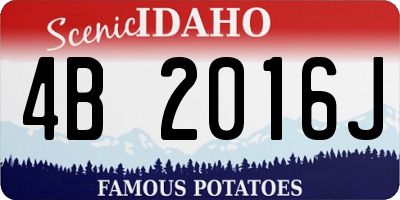 ID license plate 4B2016J