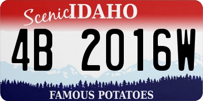 ID license plate 4B2016W