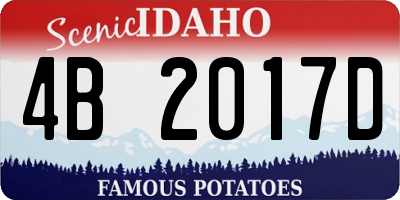 ID license plate 4B2017D