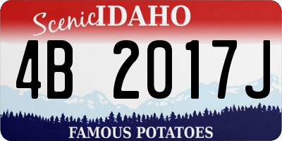 ID license plate 4B2017J
