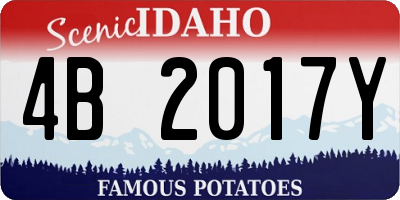 ID license plate 4B2017Y