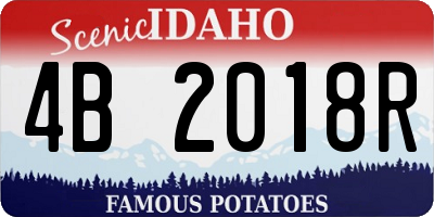 ID license plate 4B2018R
