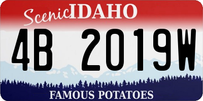 ID license plate 4B2019W