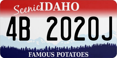 ID license plate 4B2020J