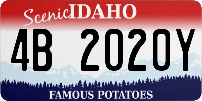 ID license plate 4B2020Y