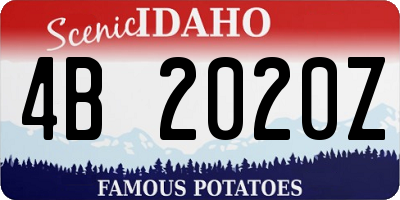 ID license plate 4B2020Z