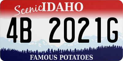 ID license plate 4B2021G