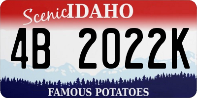 ID license plate 4B2022K