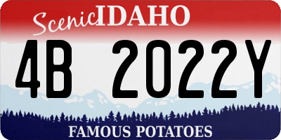 ID license plate 4B2022Y