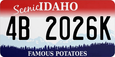 ID license plate 4B2026K