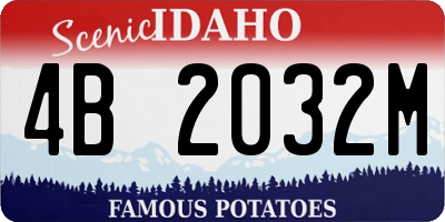 ID license plate 4B2032M