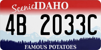 ID license plate 4B2033C