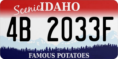 ID license plate 4B2033F