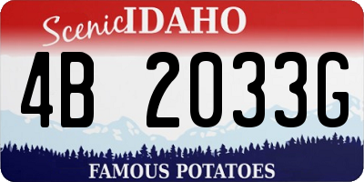 ID license plate 4B2033G