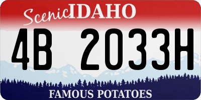 ID license plate 4B2033H