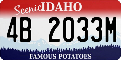 ID license plate 4B2033M