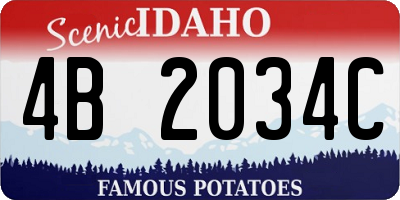 ID license plate 4B2034C