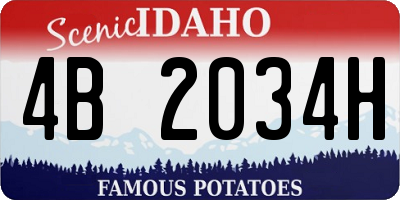 ID license plate 4B2034H