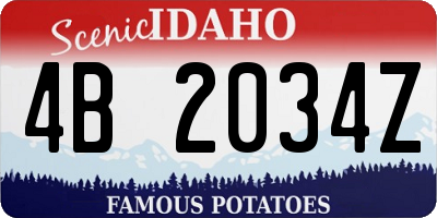 ID license plate 4B2034Z