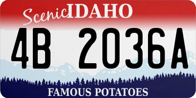 ID license plate 4B2036A