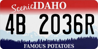 ID license plate 4B2036R