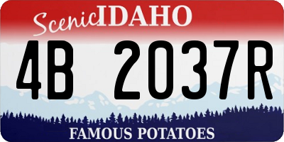 ID license plate 4B2037R