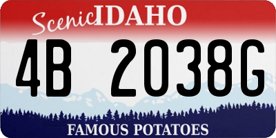 ID license plate 4B2038G