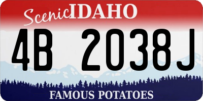 ID license plate 4B2038J