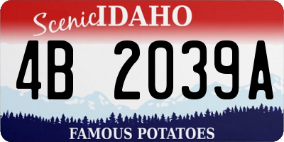 ID license plate 4B2039A