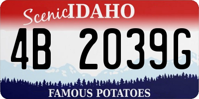 ID license plate 4B2039G