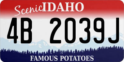 ID license plate 4B2039J