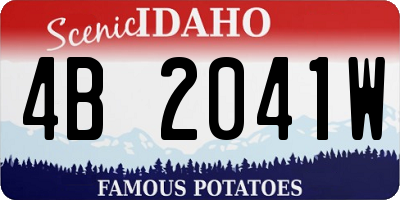 ID license plate 4B2041W
