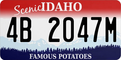ID license plate 4B2047M
