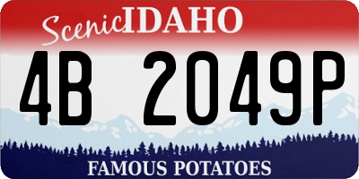ID license plate 4B2049P