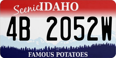 ID license plate 4B2052W