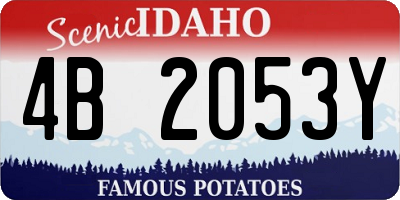 ID license plate 4B2053Y