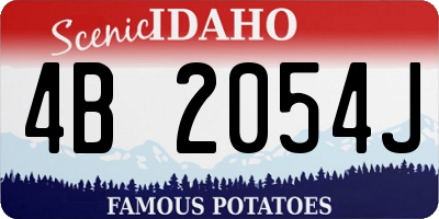 ID license plate 4B2054J