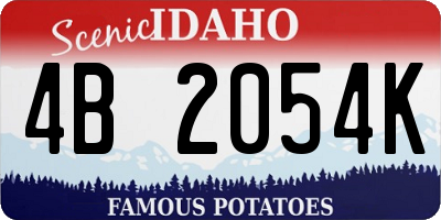 ID license plate 4B2054K