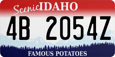 ID license plate 4B2054Z