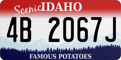 ID license plate 4B2067J