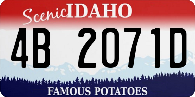 ID license plate 4B2071D