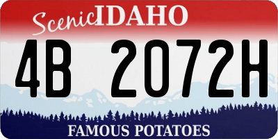 ID license plate 4B2072H