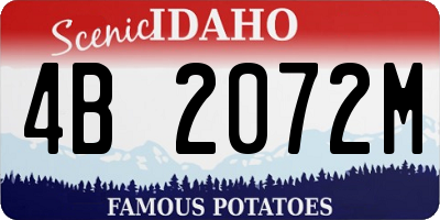 ID license plate 4B2072M